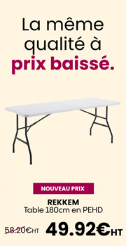 Table pliante 8 places format valise